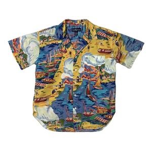 VTG 90s Ralph Lauren Hawaiian Shirt Mens Sz L-XL South of France 46” Chest.